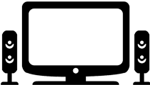 Flat screen television with speakers